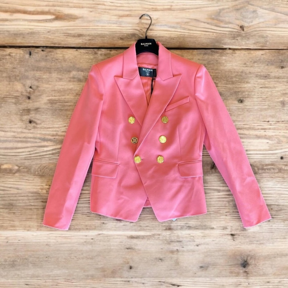Balmain Blazer in Vibrant Pink with Gold Buttons